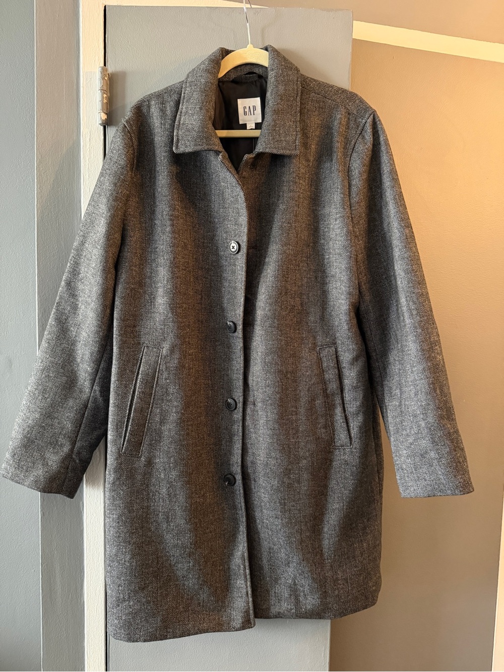 NWT GAP Men’s Classic Grey Wool-Blend Coat